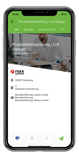 Stets neue, passende Jobvorschläge wie bei Tinder!